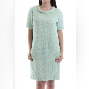 Diane von Furstenberg Mint Green Crochet Lace Shift Dress with Pockets